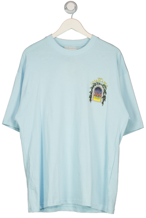 CasaBlanca Blue Graphic Cotton L'arche Tennis Club T-shirt UK L