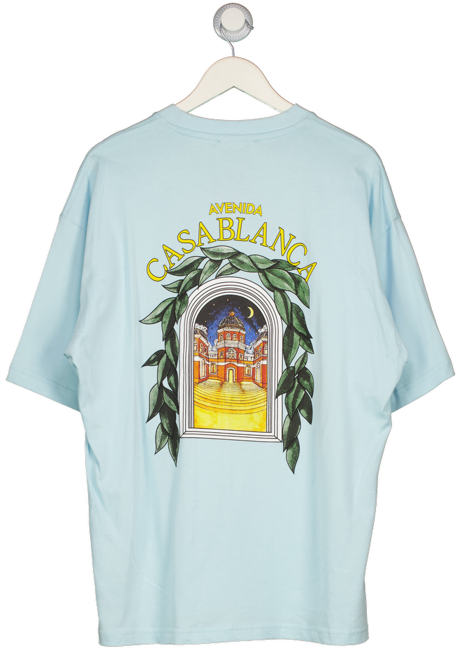 CasaBlanca Blue Graphic Cotton L'arche Tennis Club T-shirt UK L
