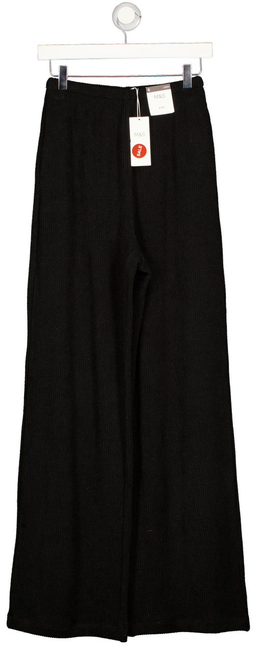 M&S Black Knitted Flared Trousers UK 6