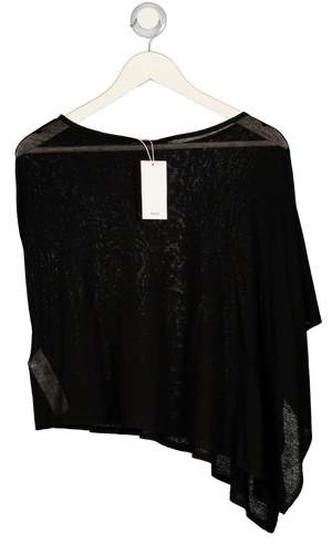 MANGO Black Asymmetrical Knitted Cape UK XS/S