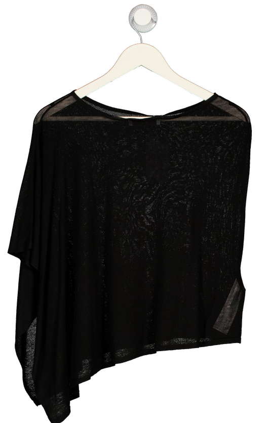 MANGO Black Asymmetrical Knitted Cape UK XS/S