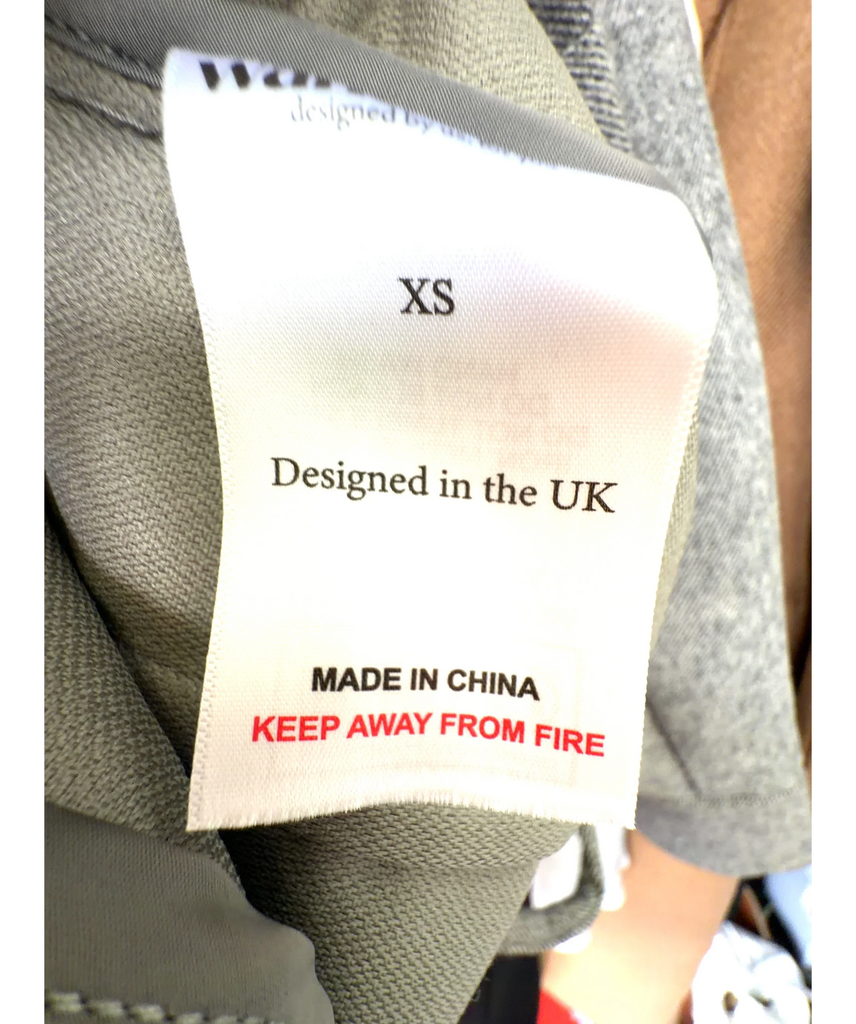 WANDERDOLL Grey grey tweed-style button-through jacket, size UK XS — care label