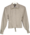 WANDERDOLL Grey grey tweed-style button-through jacket, size UK XS — front