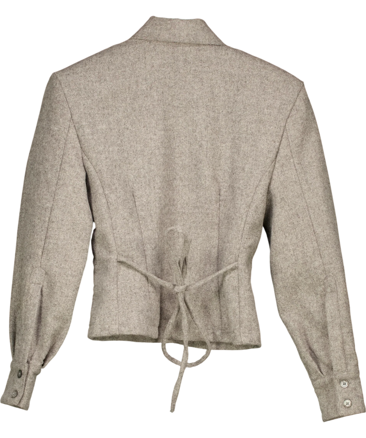 WANDERDOLL Grey grey tweed-style button-through jacket, size UK XS — back