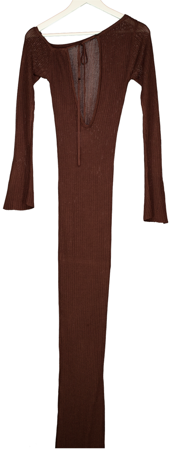 MURCI Brown Slouchy Knit Maxi Dress UK 8