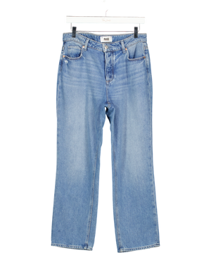 PAIGE Blue Noella High Rise Cropped Straight Leg Jeans W27