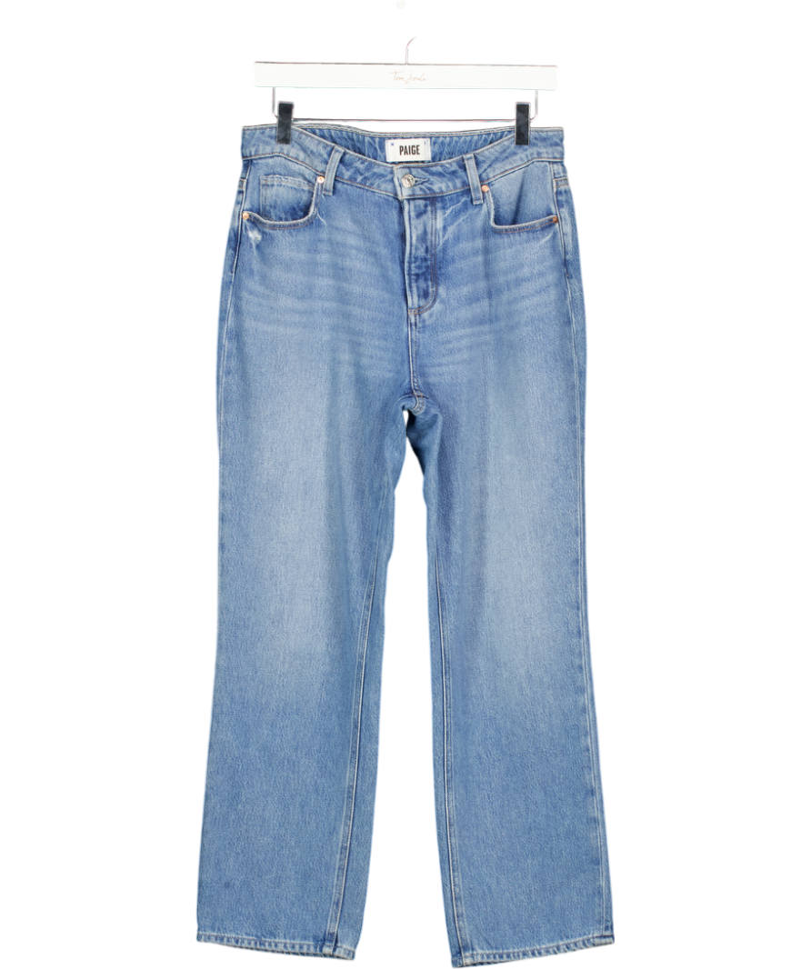 PAIGE Blue Noella High Rise Cropped Straight Leg Jeans W27