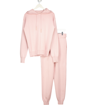 Olivia von Halle 2-piece Dusty Pink Silk And Cashmere-blend Hoodie And Track Pants Set UK S