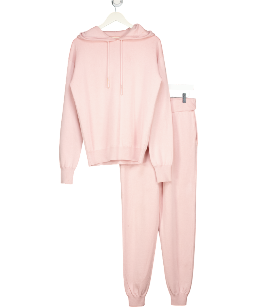 Olivia von Halle 2-piece Dusty Pink Silk And Cashmere-blend Hoodie And Track Pants Set UK S