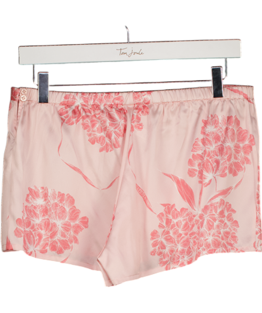 LA PERLA Blush Pink Floral 100% Silk Pyjama Shorts UK 14