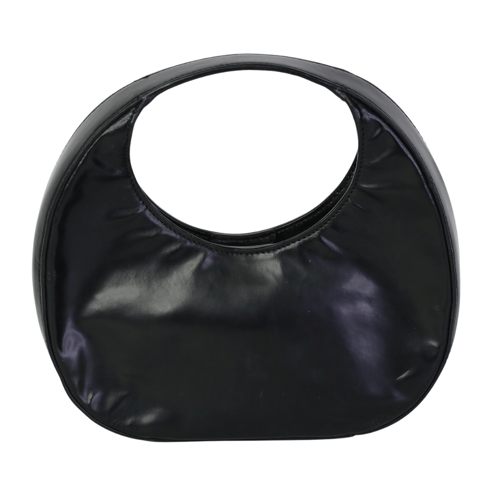 Anine Bing Black Shine Leather Mini Luna Bag