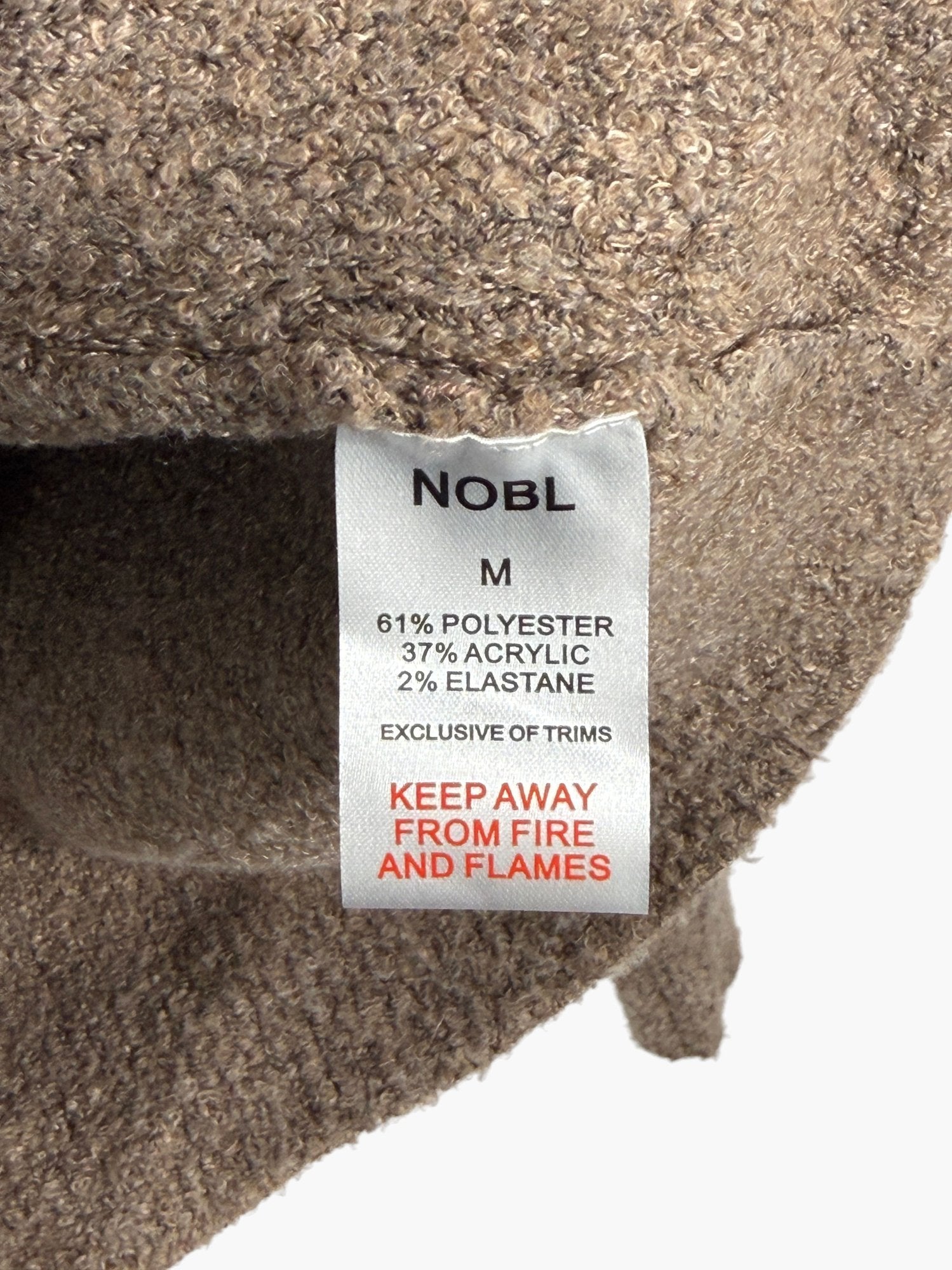 NOBL Brown Ribbed knit polo Sweater UK M