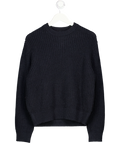 ZARA Blue Ribbed Knit Crew Neck UK S