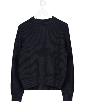 ZARA Blue Ribbed Knit Crew Neck UK S
