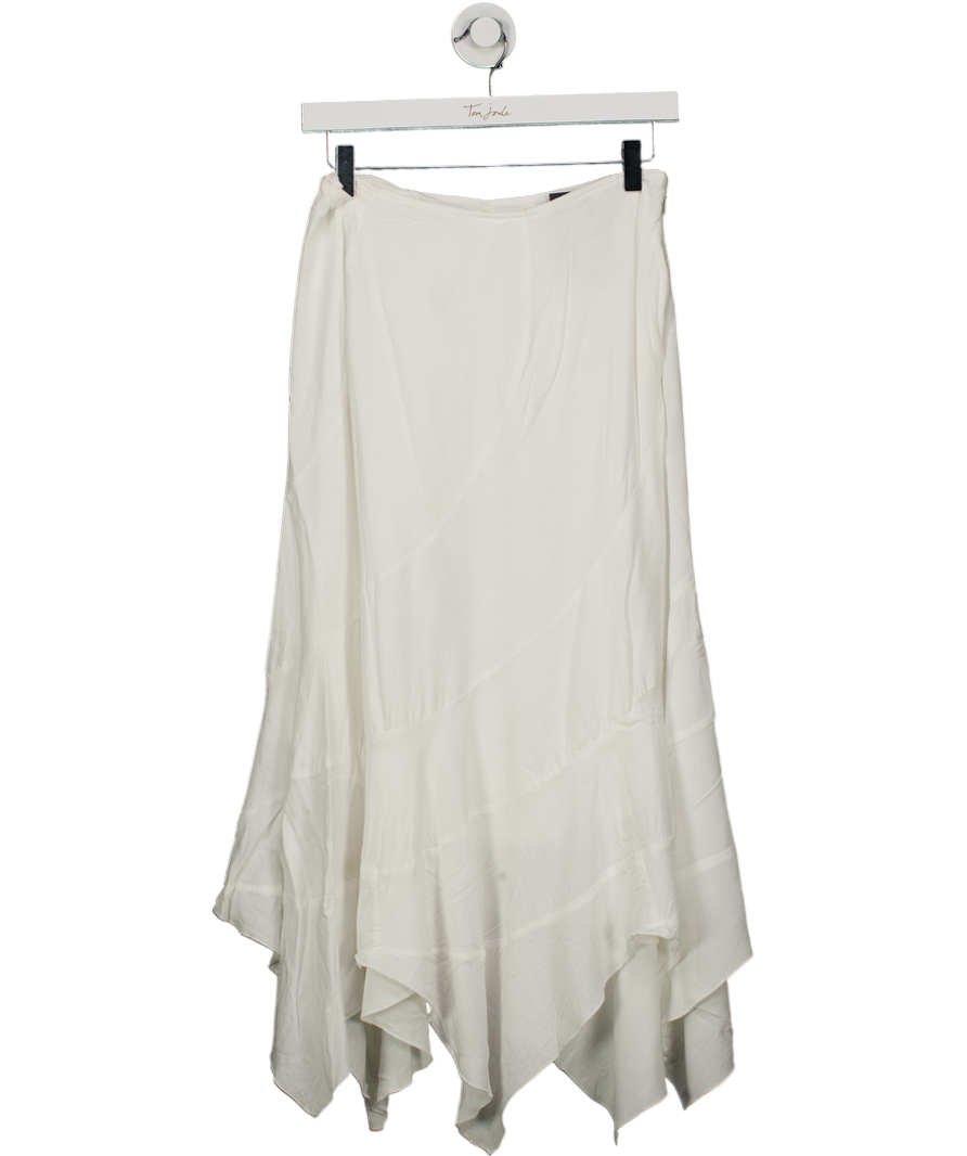 MOTEL ROCKS White Asymmetric Hem Skirt UK XS