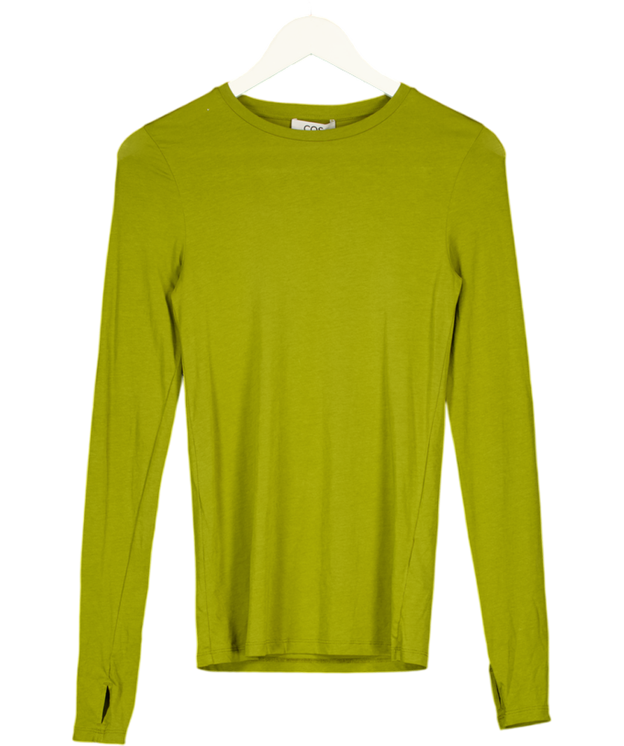 COS Green Cotton Long-sleeved Top UK S