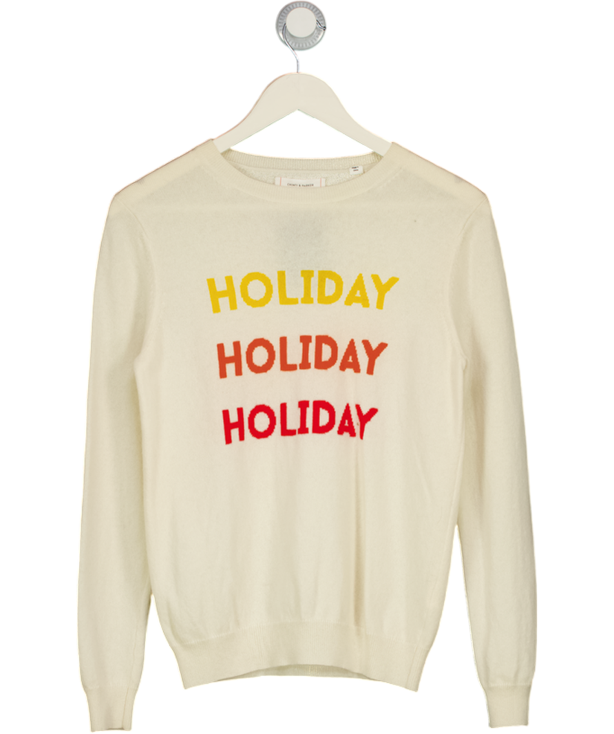 CHINTI & PARKER Cream Holiday Wool-cashmere Sweater UK S