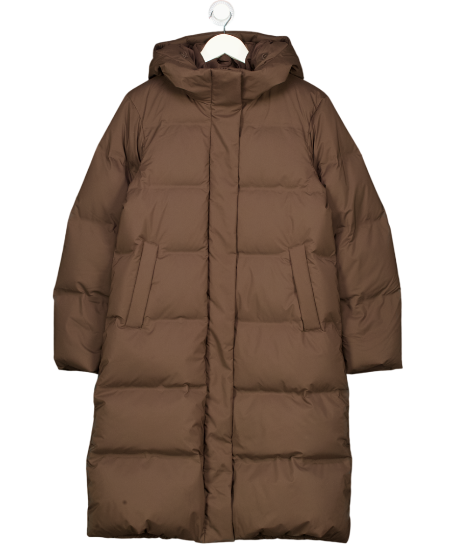 UNIQLO Brown Longline Hooded Puffer UK XS
