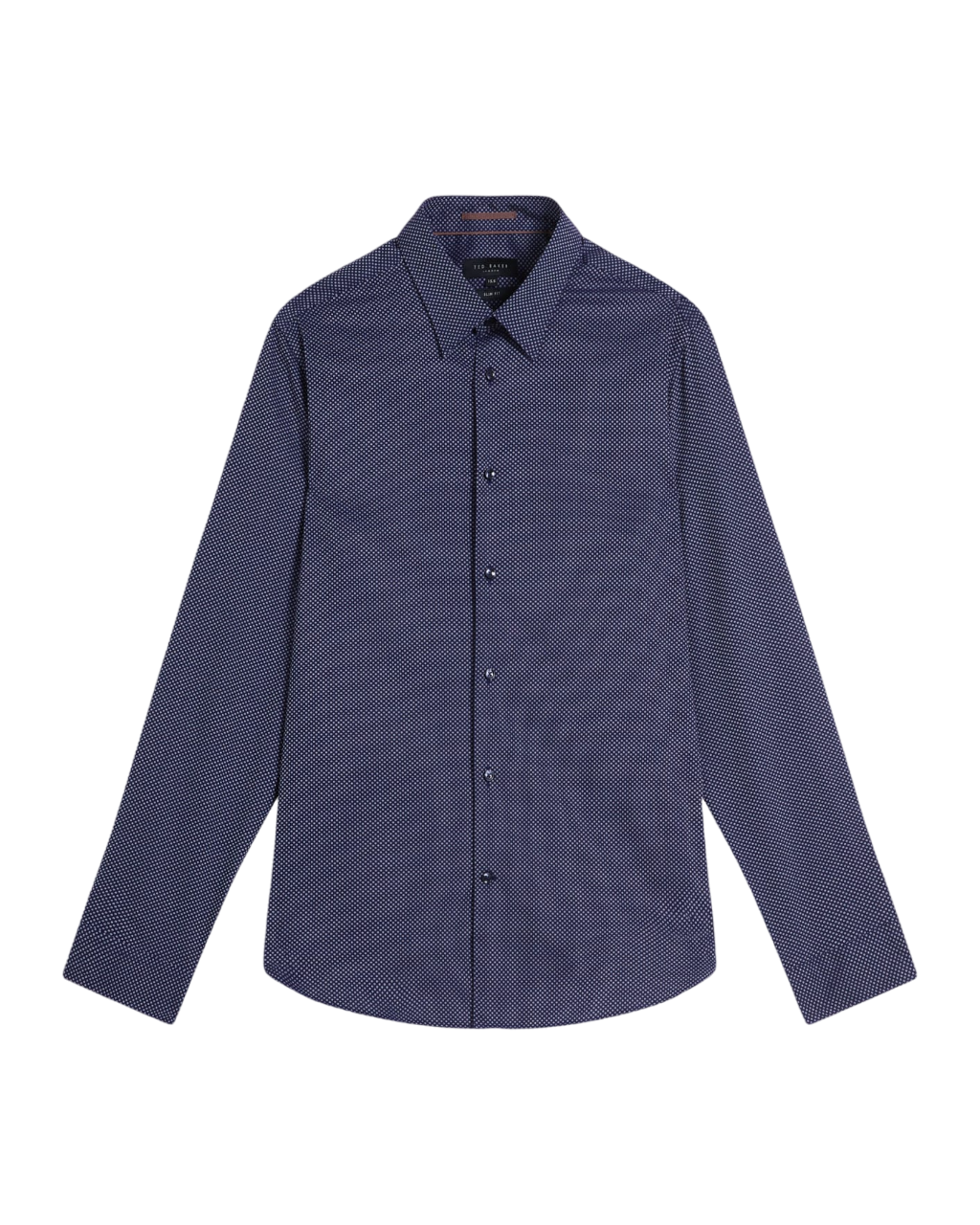 Ted Baker Bouley Navy Circle Pattern Slim Fit Shirt Neck 17.5"