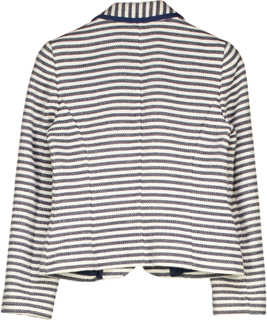 Laura Ashley White Woven Striped Blazer UK 10