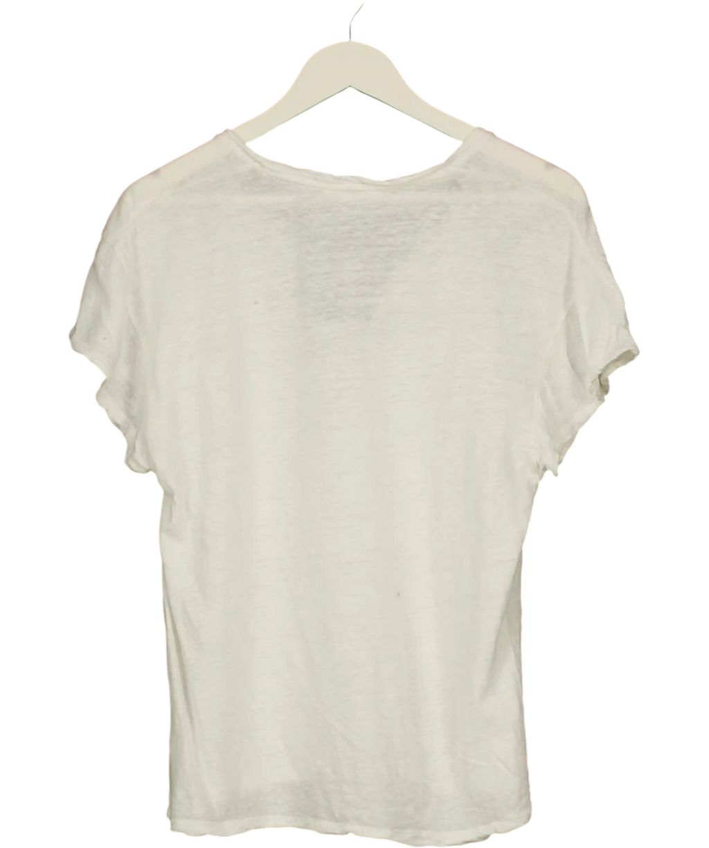Acsense Studio White V Neck T Shirt UK M