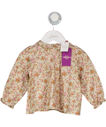 Bonpoint Cream / Multi Floral Pleat Detail Peter Pan Collar Blouse 12-18 Months