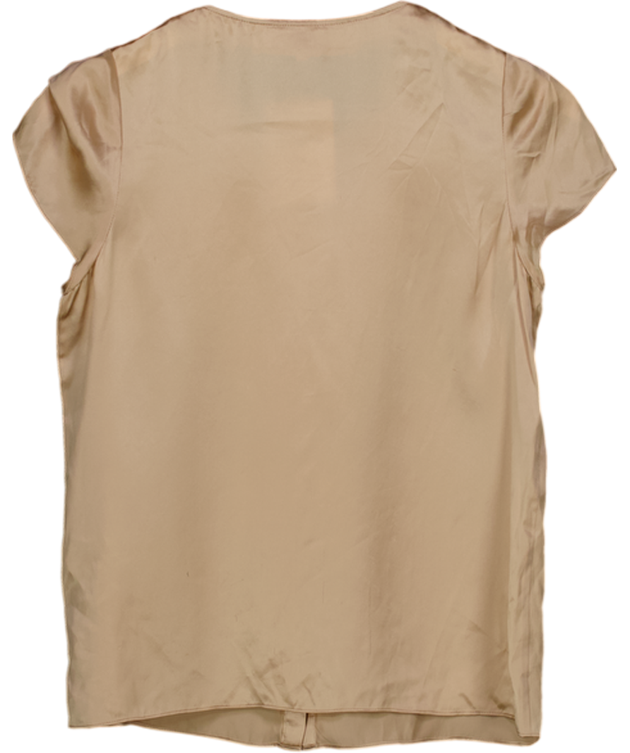 LK Bennett Beige 100% Silk Sleeveless Blouse UK 8