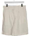 ZARA Cream Linen Textured Bermuda Shorts W28