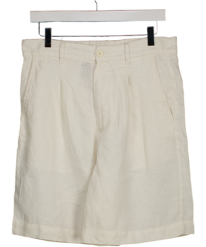 ZARA Cream Linen Textured Bermuda Shorts W28
