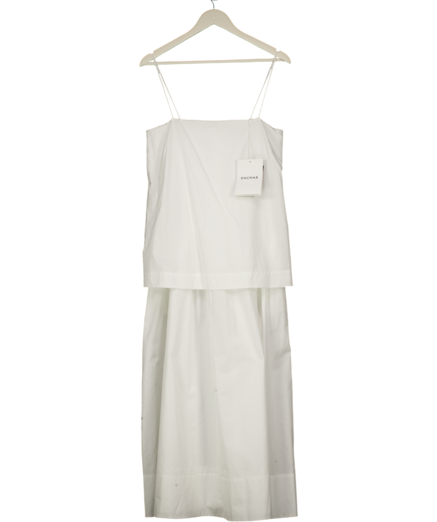 HOUSE OF DAGMAR White Cotton Strap Dress UK 10