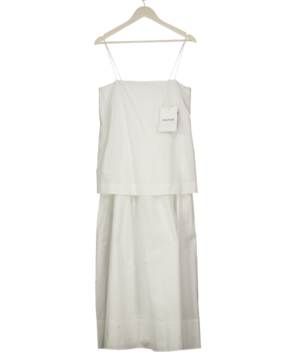 HOUSE OF DAGMAR White Cotton Strap Dress UK 10