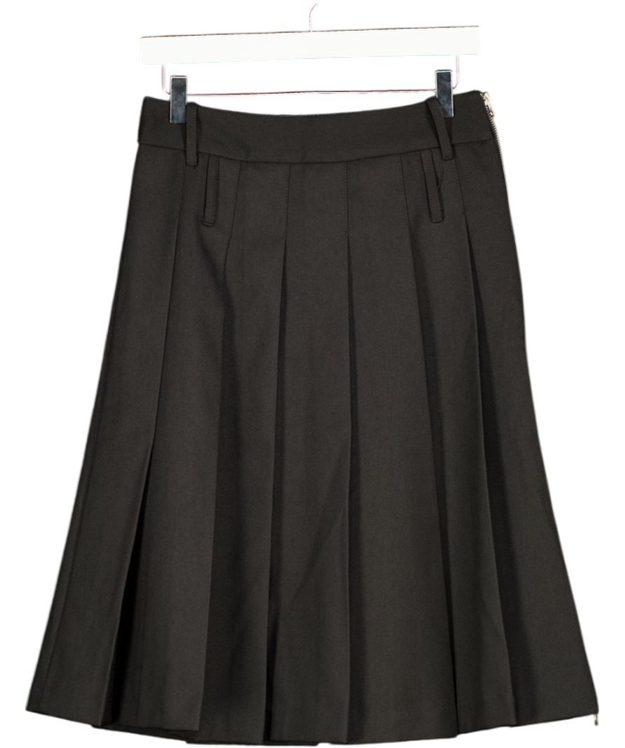 THE FRANKIE SHOP Black Pleated Skirt With Side Zip Detail UK XS/S