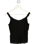 MASSIMO DUTTI Black Lace Mesh Top UK S