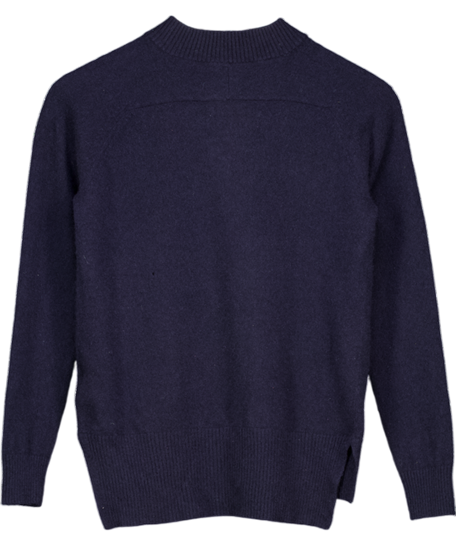 WHISTLES Navy Blue 100% Cashmere Crew Neck Jumper UK XS