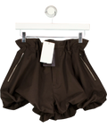 ZARA Chocolate Brown Bubble Hem Shorts UK XS