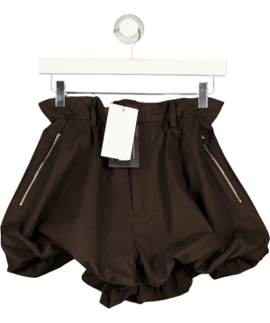 ZARA Chocolate Brown Bubble Hem Shorts UK XS