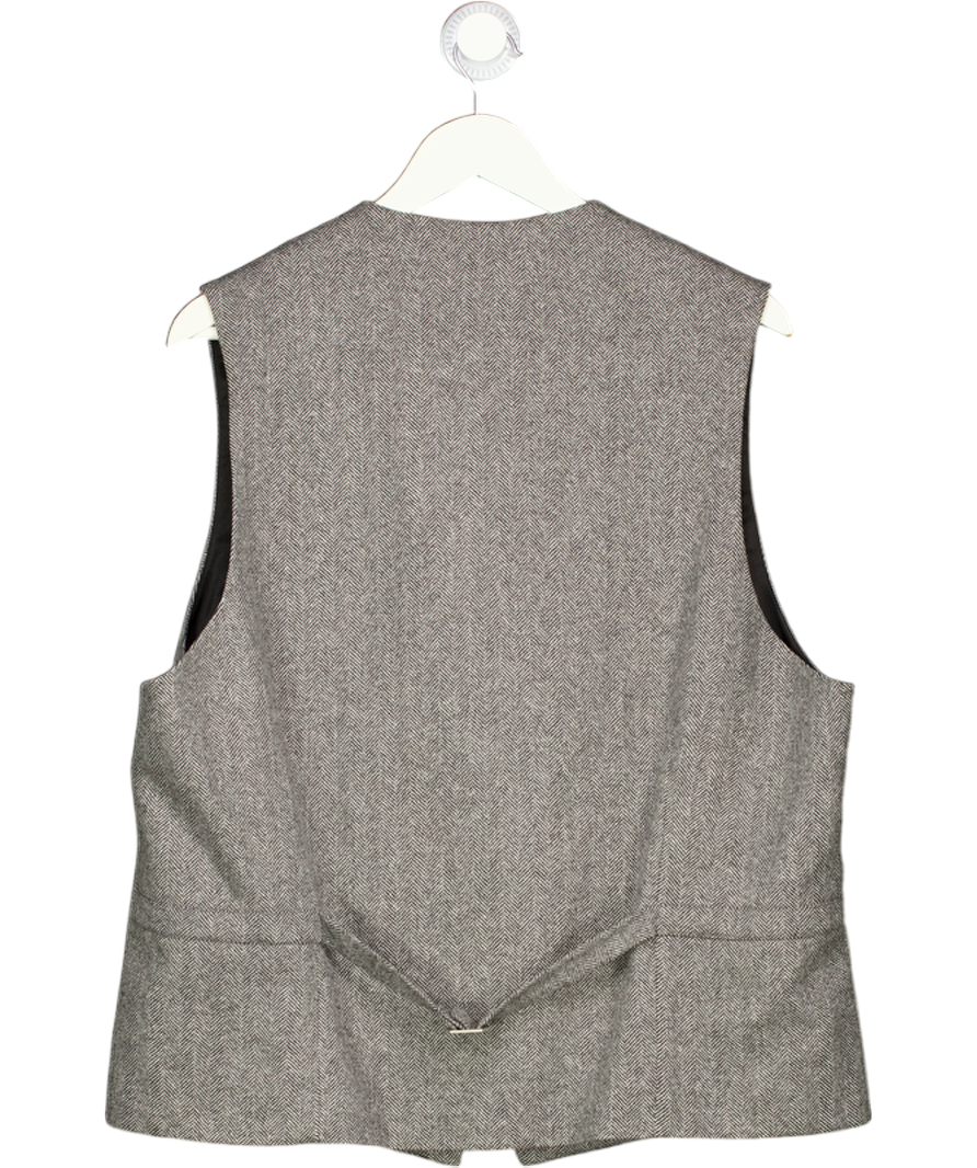 HOLLAND COOPER Black St James Waistcoat Mono Herringbone UK 44" CHEST