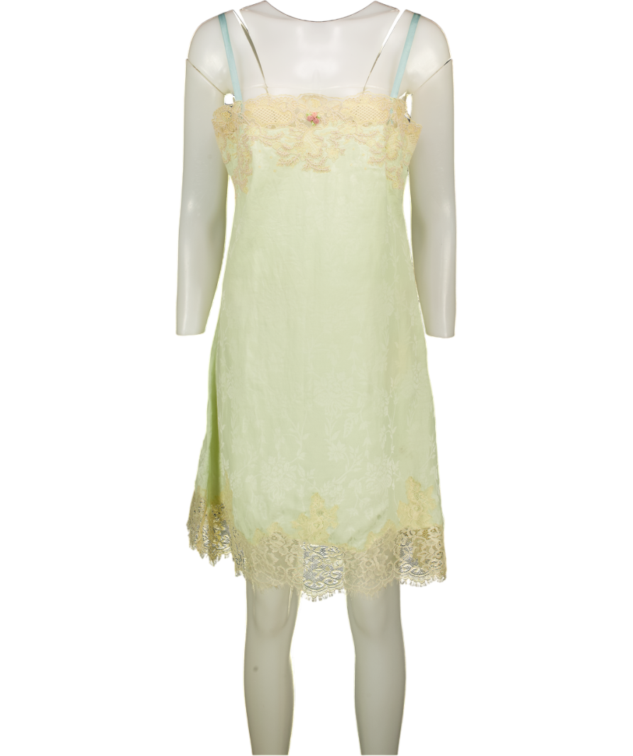 ZARA Collection Mint Green  Jacquard Lace Slip Dress UK L