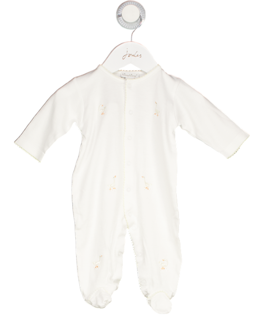 Kissy Kissy White Duck Pond Paddles Yellow Lace Trim 3-6 Months