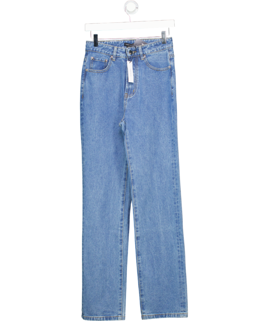 Karen Millen Blue Rigid Denim High Rise Straight Leg Jean UK 6