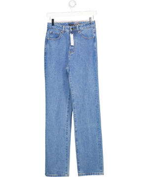 Karen Millen Blue Rigid Denim High Rise Straight Leg Jean UK 6