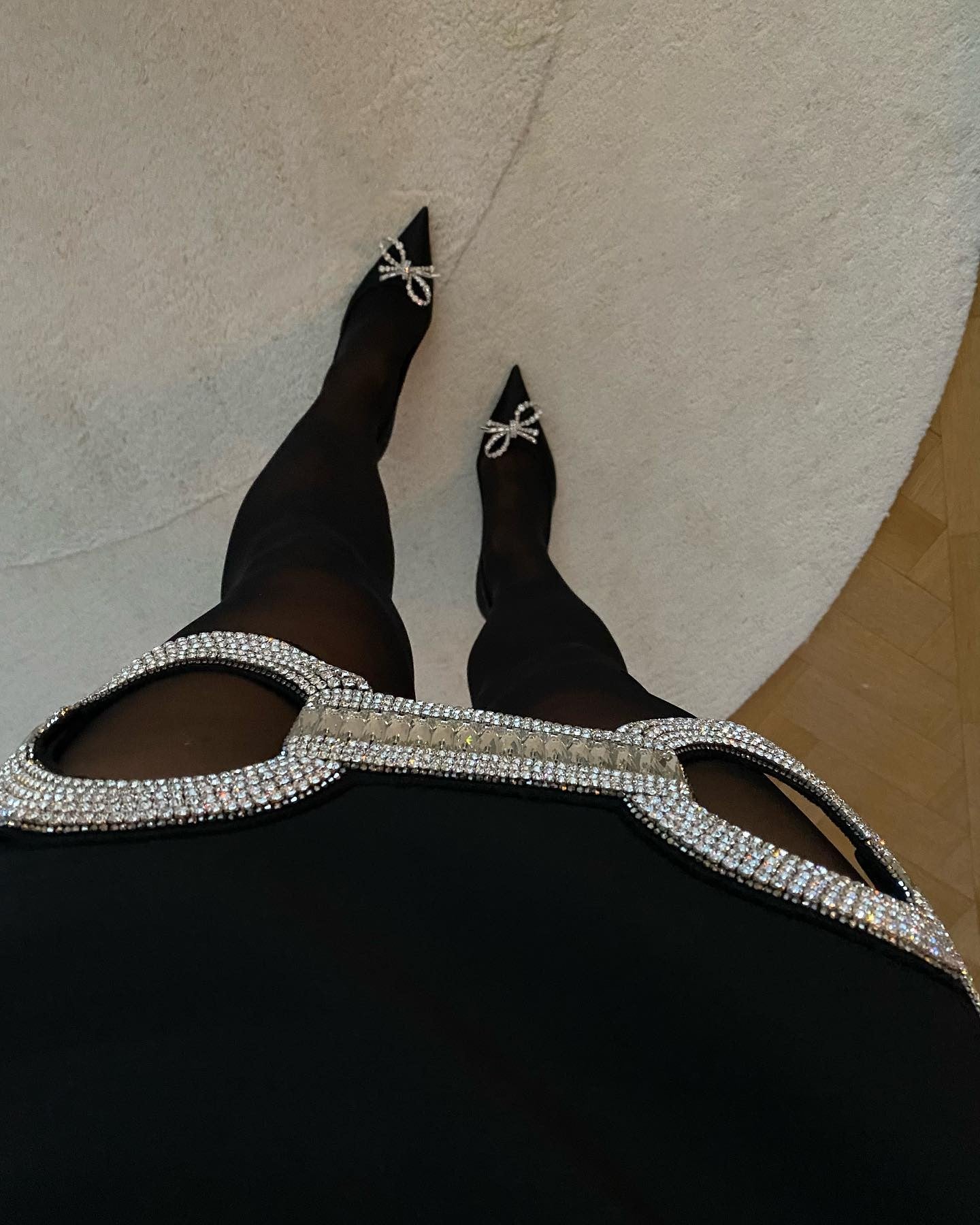 David Koma Black Crystal-embellished Cutout Cady Mini Dress UK 12 – Reliked