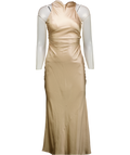 REFORMATION Beige Casette Silk Maxi Dress Sz0 UK 4