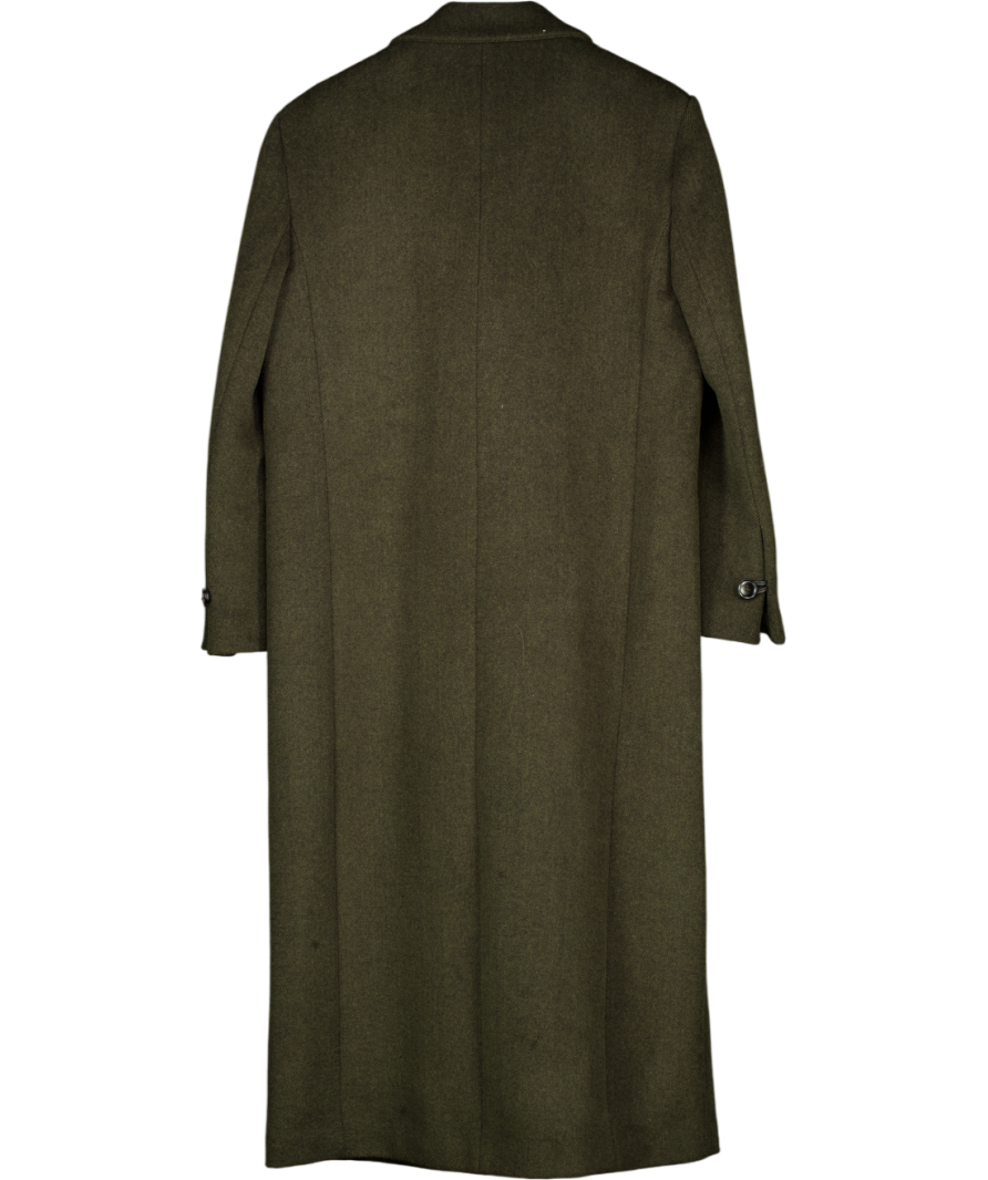 ZARA Dark Green Oversize Long Wool Blend Coat UK L