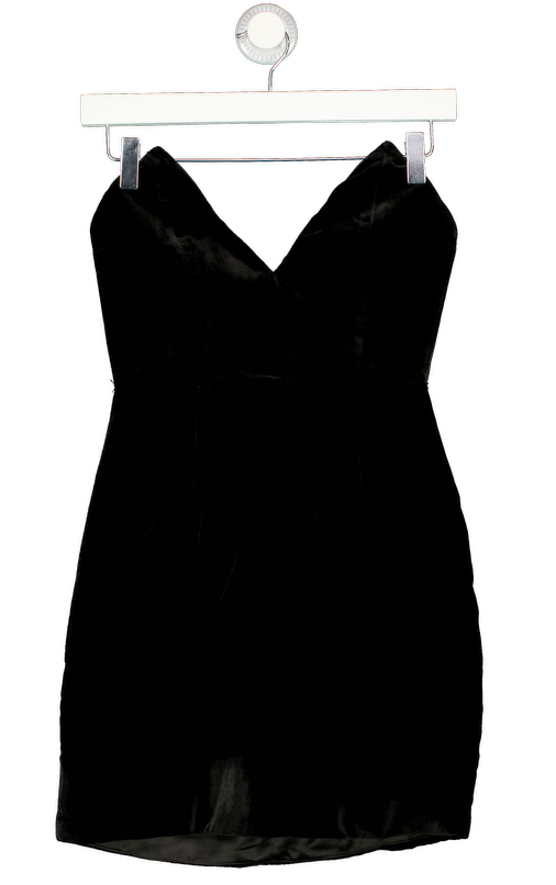 CAMILA COELHO Black Velvet Strapless Mini Dress UK XXS