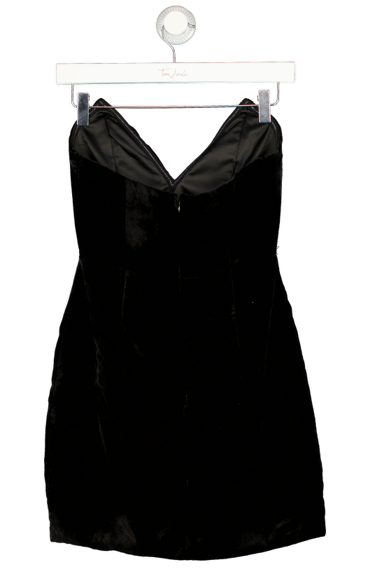 CAMILA COELHO Black Velvet Strapless Mini Dress UK XXS