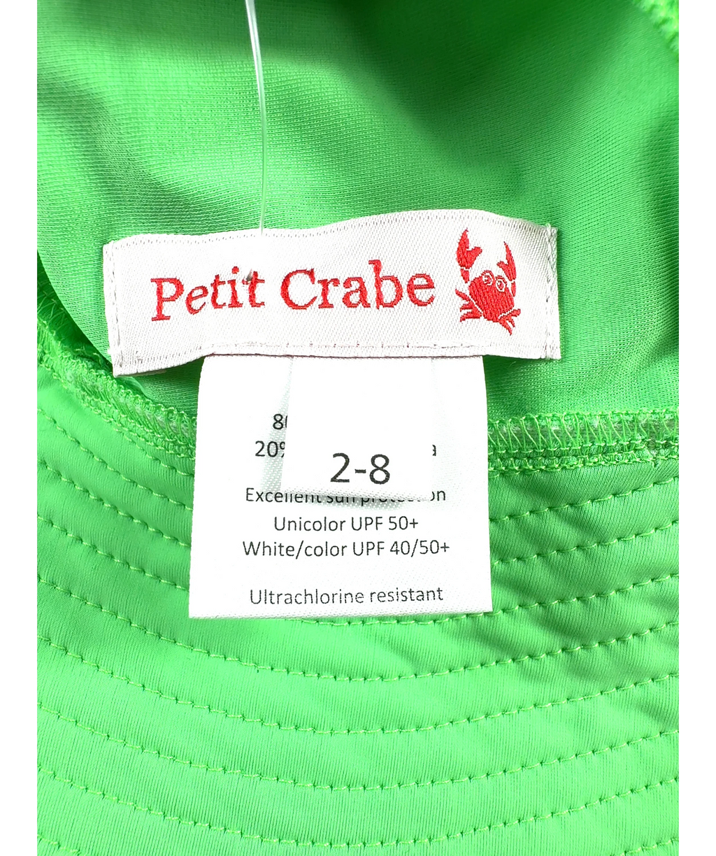 Petit Crabe Green Frey Sun Hat, size 2 Years — care label