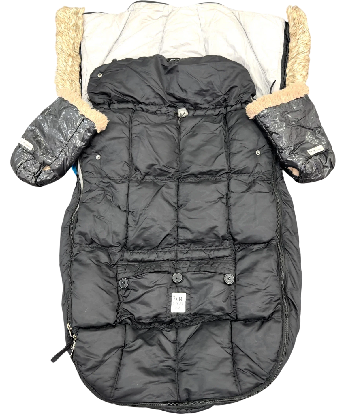 7 A.M. ENFANT Black Blanket 212 Evolution Footmuff — front