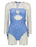 TULAROSA Dilara One Piece Swimsuit - Blue Ditsy Blossom UK XXS