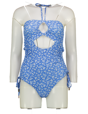 TULAROSA Dilara One Piece Swimsuit - Blue Ditsy Blossom UK XXS